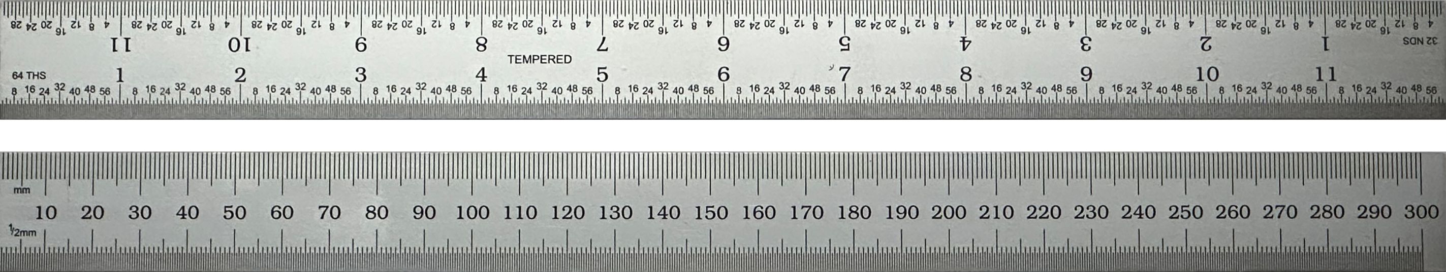 RS PRO 300mm Steel Imperial, Metric Rule
