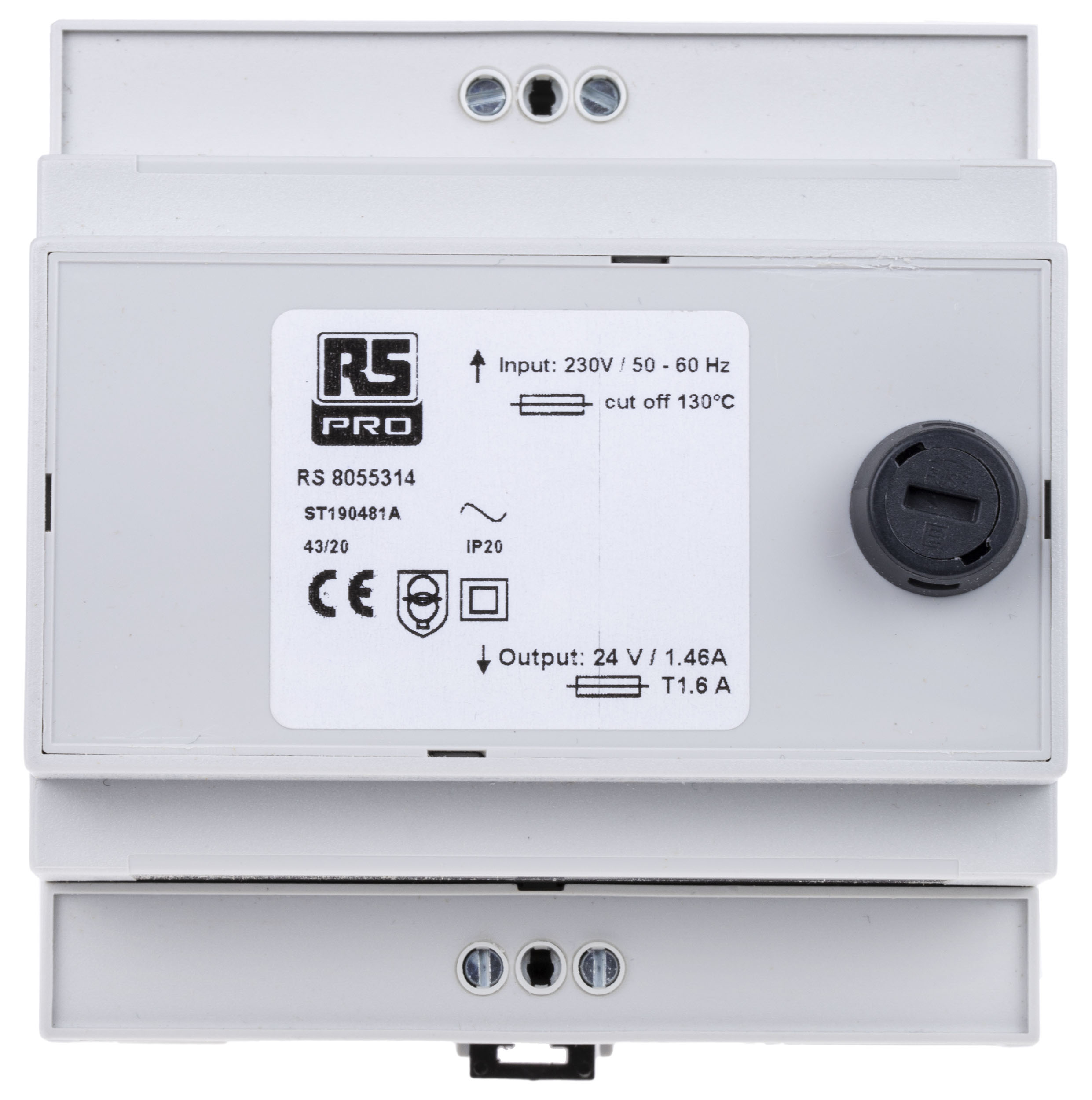 RS PRO 35VA DIN Rail Transformer, IEC 61558-2-6, 230V ac Primary, 24V ac Secondary