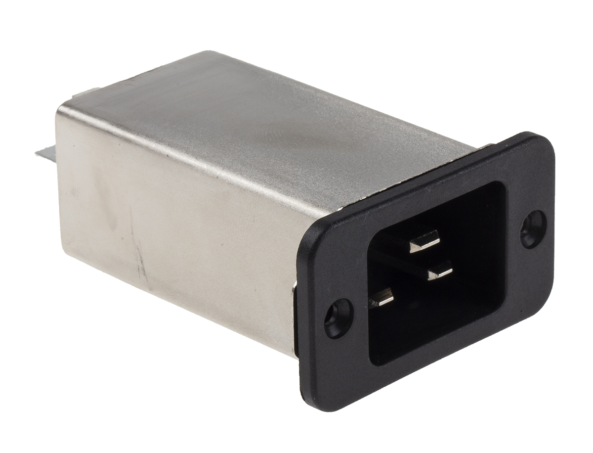 EPCOS 16A, 250 V ac/dc Panel Mount IEC Inlet Filter B84771M0016A000, Tab