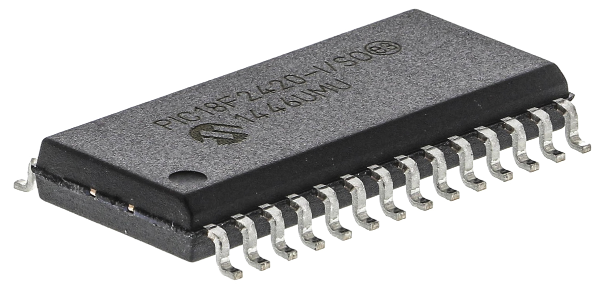 Microchip, 8 bit PIC, PIC18F2420 Microcontroller, 40 MHz, 16kB FLASH, 28-Pin SOIC