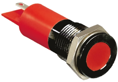 RS PRO Red Panel Mount Indicator, 6 → 36V dc, 14mm Mounting Hole Size, Solder Tab Termination, IP67