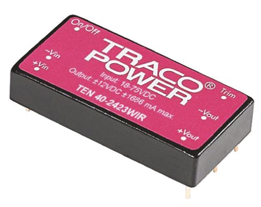 TRACOPOWER TEN 40WIR DC-DC Converter, 15V dc/ 2.67A Output, 9 → 36 V dc Input, 40W, Through Hole, +85°C Max Temp