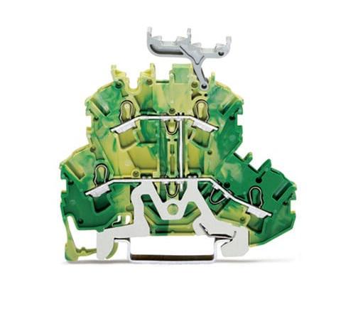 WAGO 2002-2237 TOPJOB S, 2002 Series Green/Yellow, 2.5mm², Double-Level, Push-In Cage Clamp Termination, ATEX