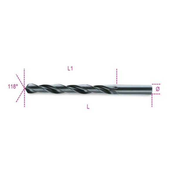 BETA 410 Series HSS Twist Drill Bit for Metal, 19mm Diameter, 198 mm Overall