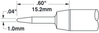 Metcal SSC 1 mm Conical Soldering Iron Tip for use with MFR-H6-SSC, SP-HC1