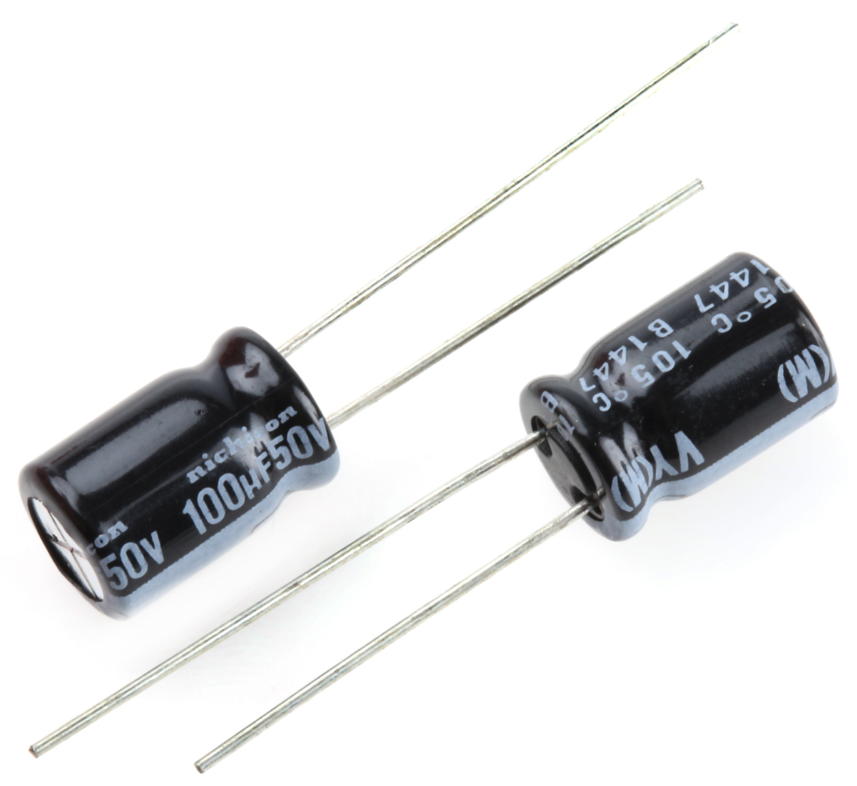 Nichicon 100μF Aluminium Electrolytic Capacitor 50V dc, Radial, Through Hole - UVY1H101MPD