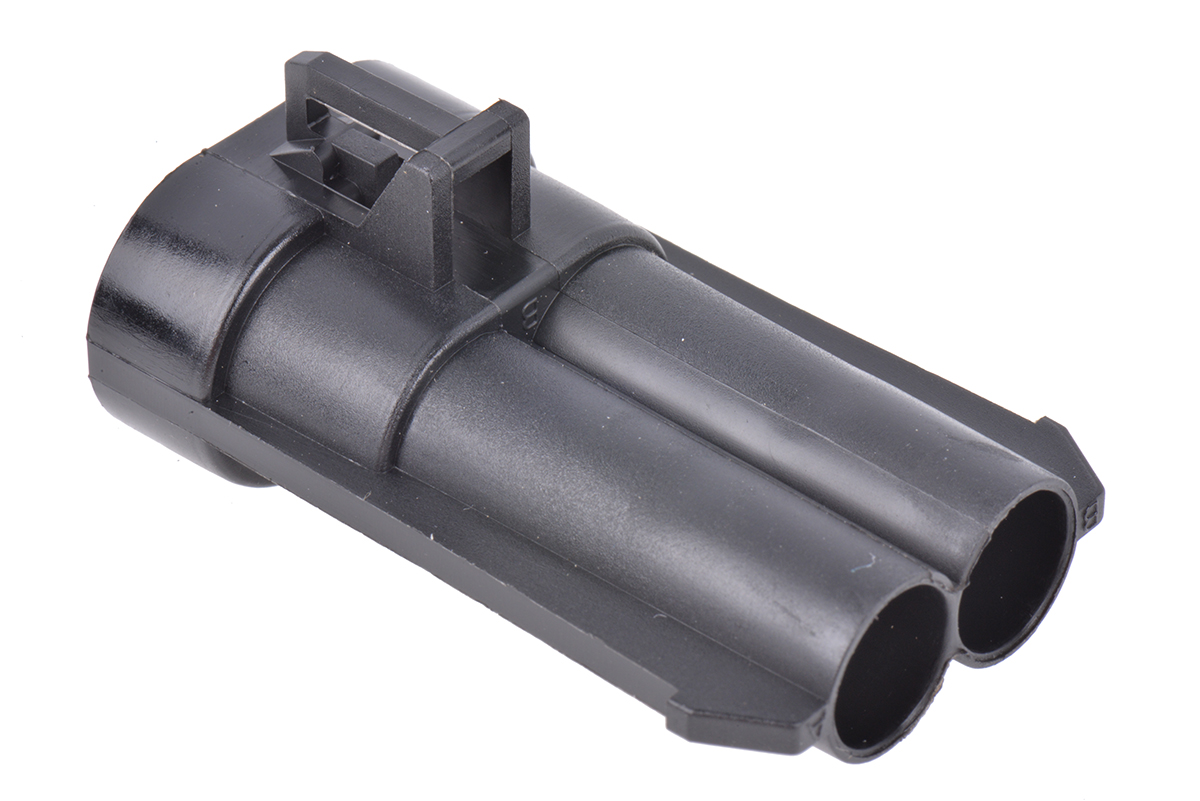 Delphi, Metri-Pack 630 Automotive Connector Plug Black Cable Mount 2 Way, Crimp Termination 15363993