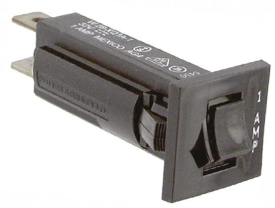 TE Connectivity Thermal Circuit Breaker - W28  Single Pole 32 V dc, 250V ac Voltage Rating, 1A Current Rating