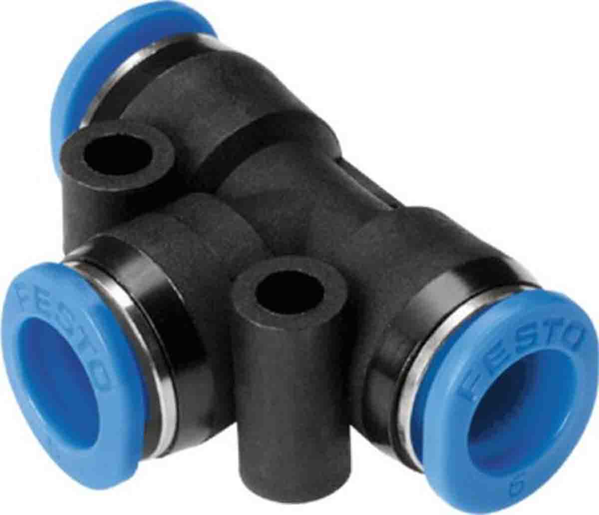 Festo QS Series Tee Tube-to-Tube Adaptor, Tube-to-Tube Connection Style, 133034