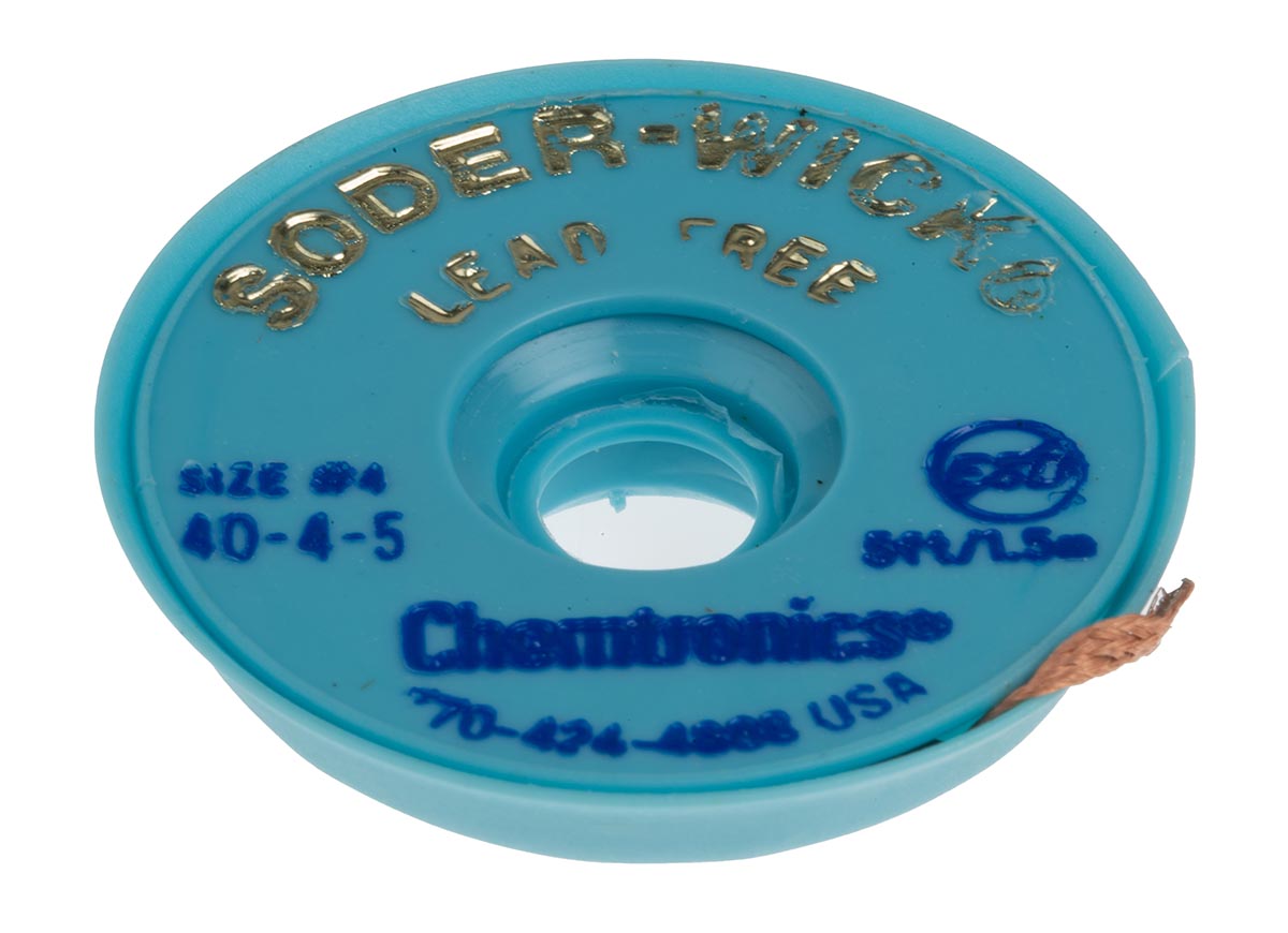 Chemtronics 1.5m Lead Free Desoldering Braid, Width 2.8mm