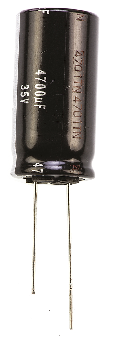 Panasonic 4700μF Aluminium Electrolytic Capacitor 35V dc, Radial, Through Hole - ECA1VHG472