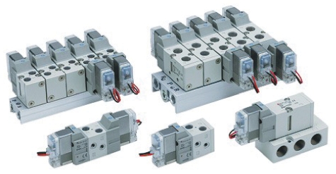 SMC 5/2 Pneumatic Solenoid Valve - Solenoid/Pilot Rc 1/4 VF3000 Series 24V dc