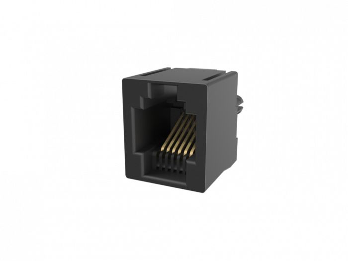 Amphenol Communications Solutions RJE08 Series Female Ethernet Connector, Through Hole, Cat3 1x1 Port 1 -Way