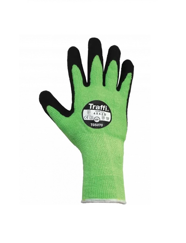 Traffi TG5070 Green Work Gloves, Size 11