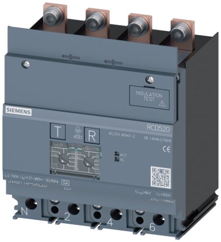 Siemens 3VA911 RCD, 160A, 4 Pole, Type A