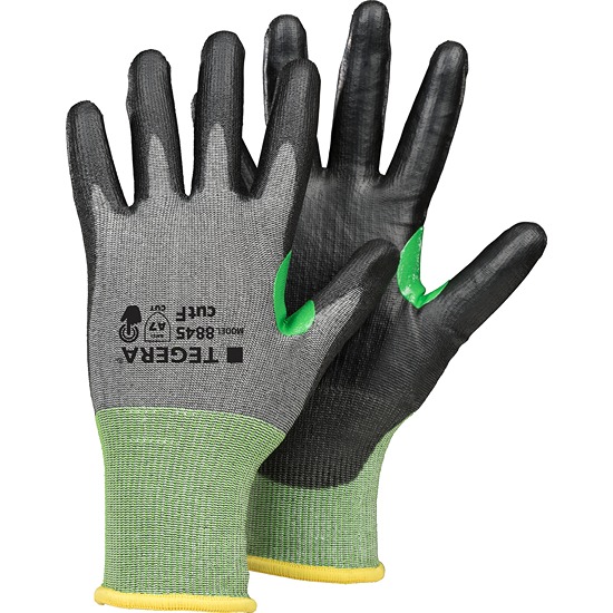 Tegera 8845 CRF Omni Technology, High Performance Polyethylene, Nylon, Spandex Work Gloves, Size 6, Polyurethane Coating