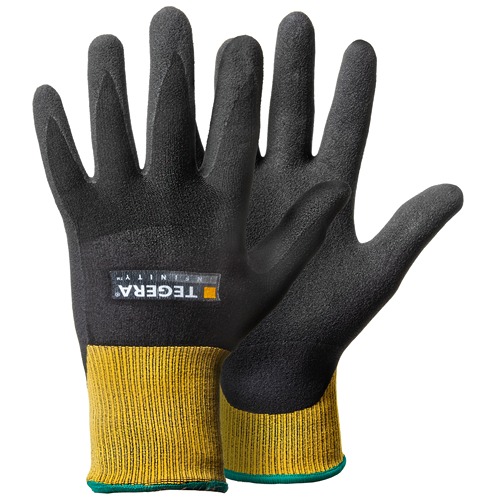 Tegera Black, Yellow Elastane, Nylon Work Gloves, Size 11/XL