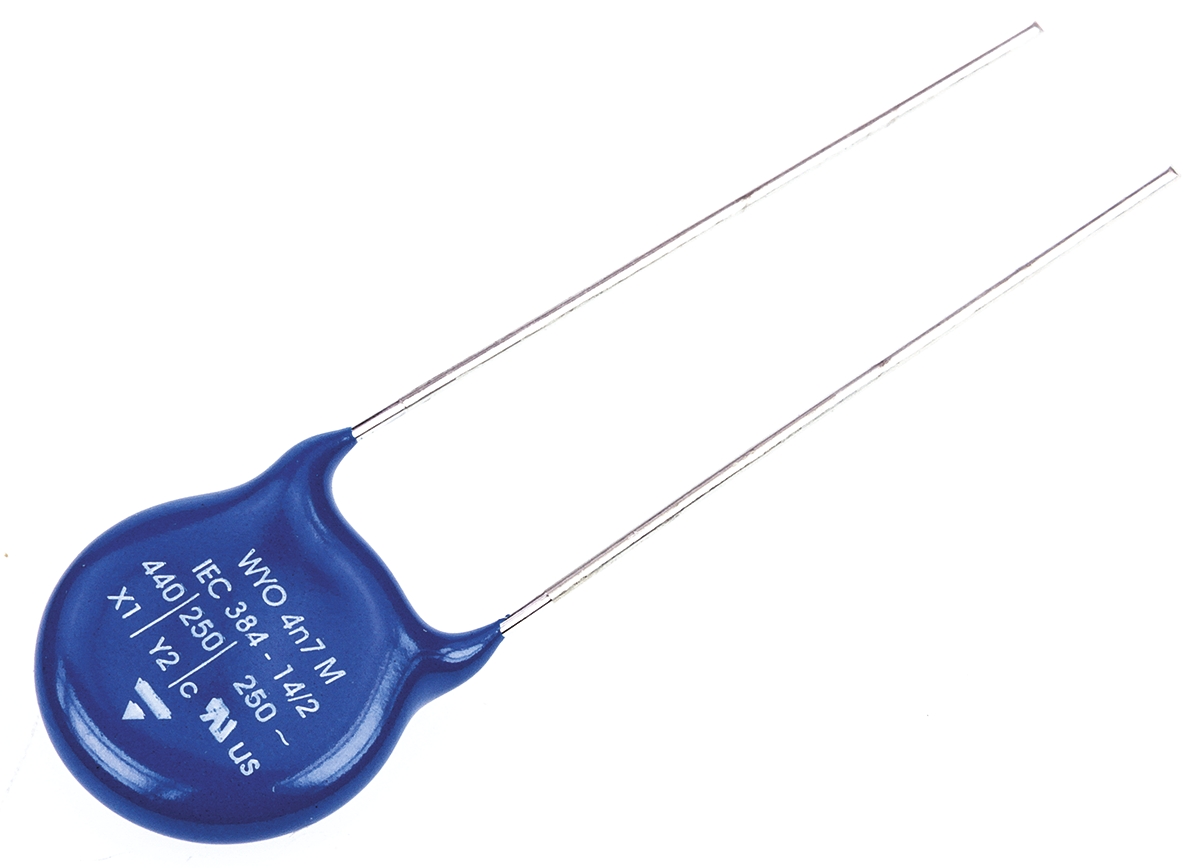 Vishay Single Layer Ceramic Capacitor (SLCC) 4.7nF 400V ac ±20% Y5U Dielectric, WYO, Through Hole +125°C Max Op. Temp.