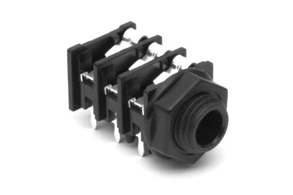Amphenol Industrial Jack Connector 1/4 in PCB Phone Jack Socket 10A