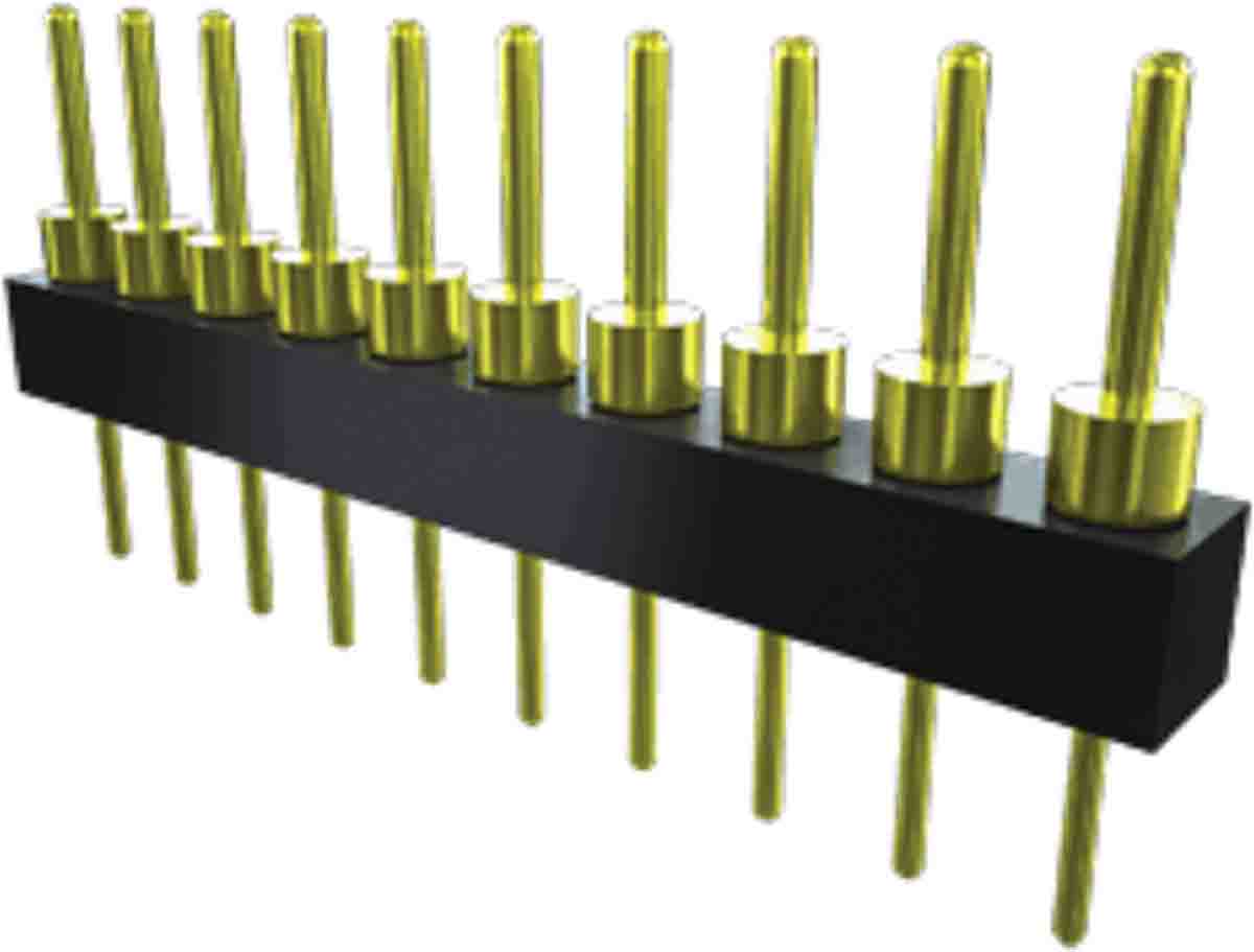 Samtec TS Series Straight Through Hole Pin Header, 4 Contact(s), 2.54 mm Pitch, 1 Row, Unshrouded