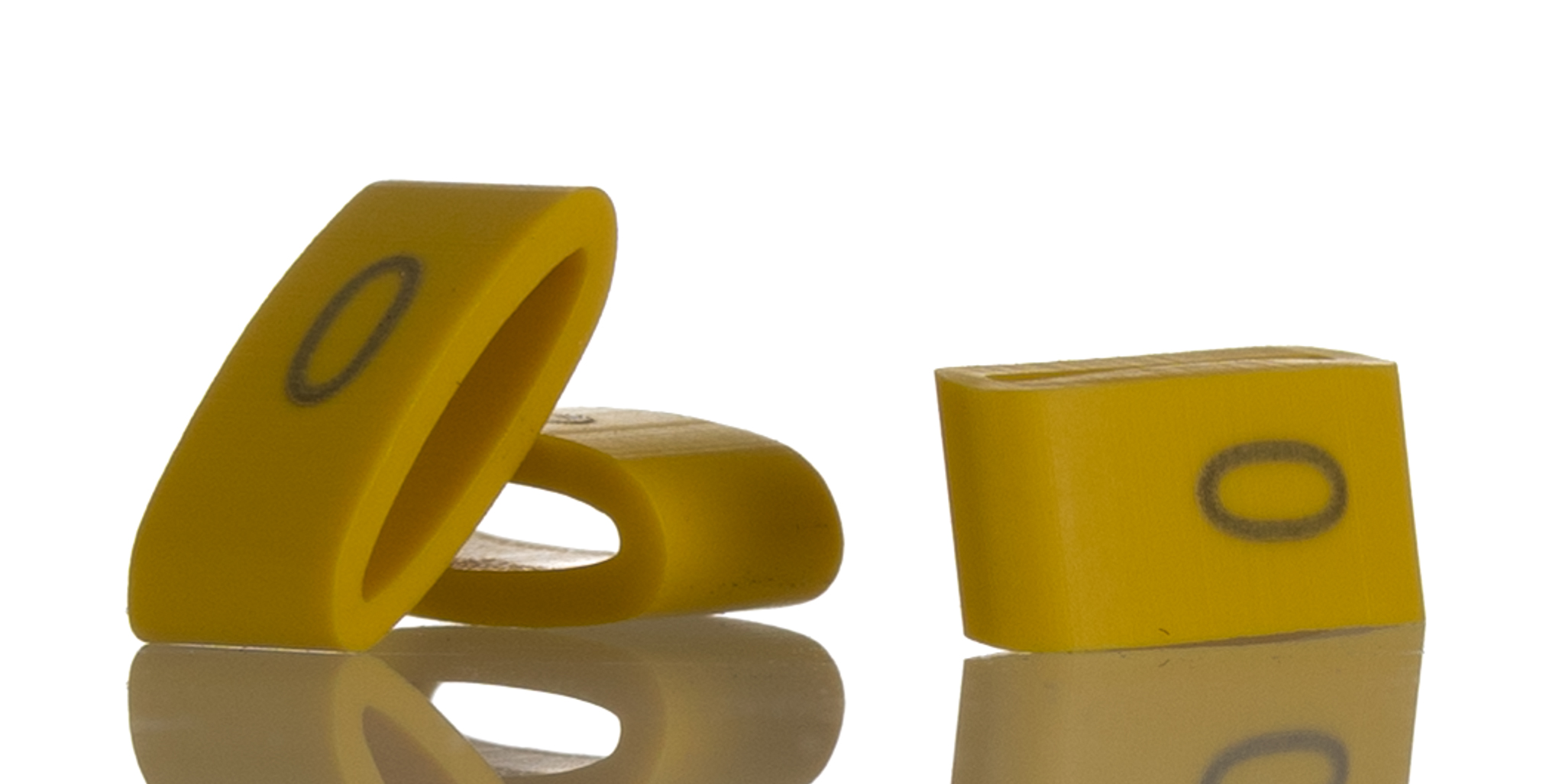 HellermannTyton Ovalgrip Slide On Cable Markers, Black on Yellow, Pre-printed "0", 2.5 → 6mm Cable, 901-10478