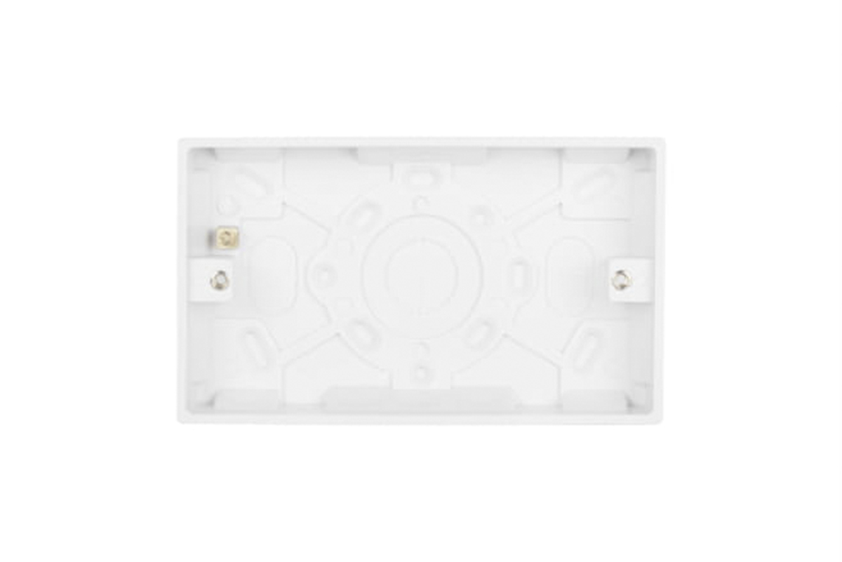 Contactum White Back Box, BS, 2 Gangs