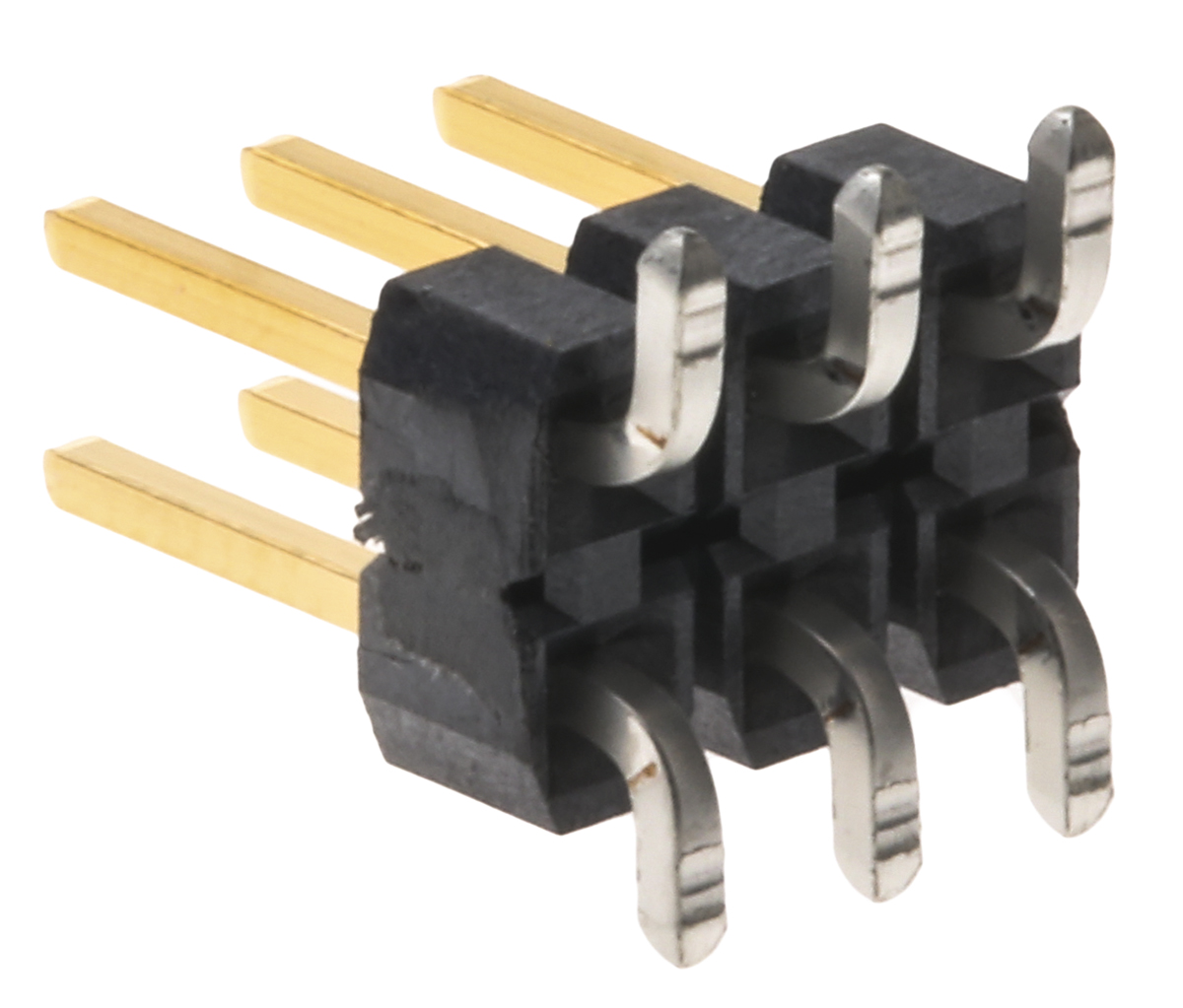 Samtec TSM Series Straight Surface Pin Header, 6 Contact(s), 2.54 mm Pitch, 2 Row, Unshrouded