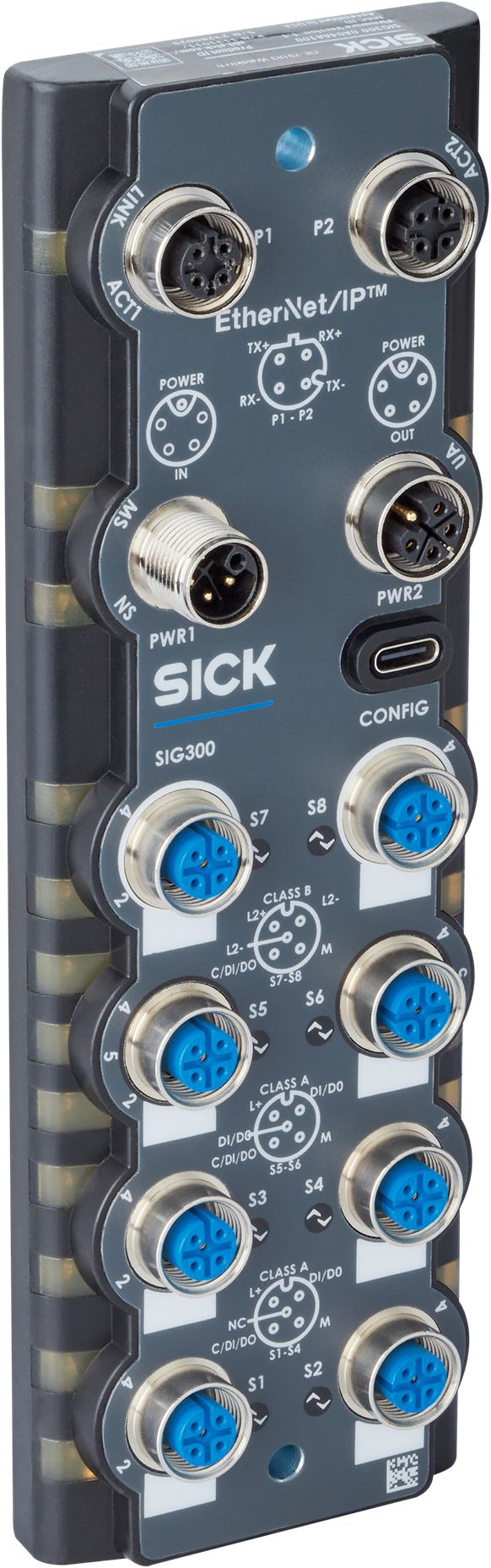 SICK SIG300 Series I/O module, M12, 5 way, 8 port