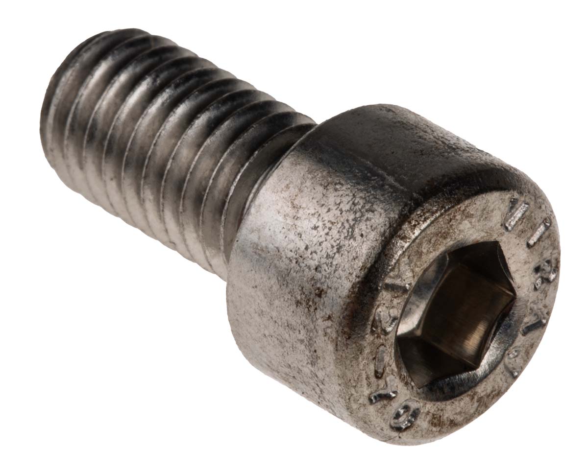 RS PRO Plain Stainless Steel Hex Socket Cap Screw, DIN 912, M8 x 16mm