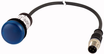 Eaton, C22, Panel Mount Blue LED Indicator, 22mm Cutout, IP67, IP69K, Round, 24V ac/dc