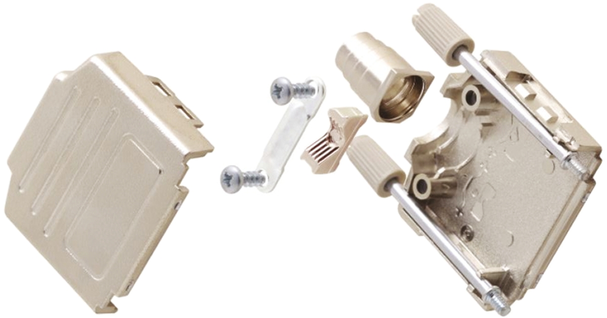 MH Connectors MHDPPK-T/M Series ABS D Sub Backshell, 15 Way, Strain Relief