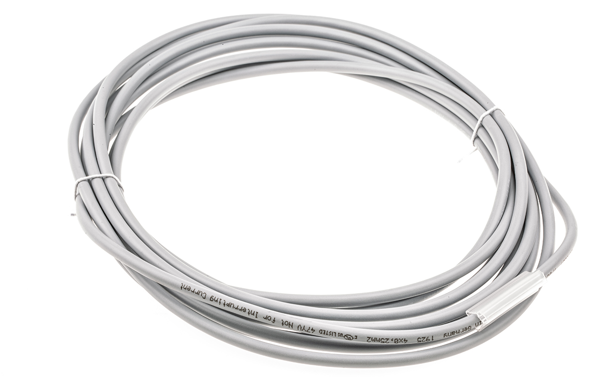 SICK Female 4 way Threaded to 4 way Flying Lead Sensor Actuator Cable, 5 m