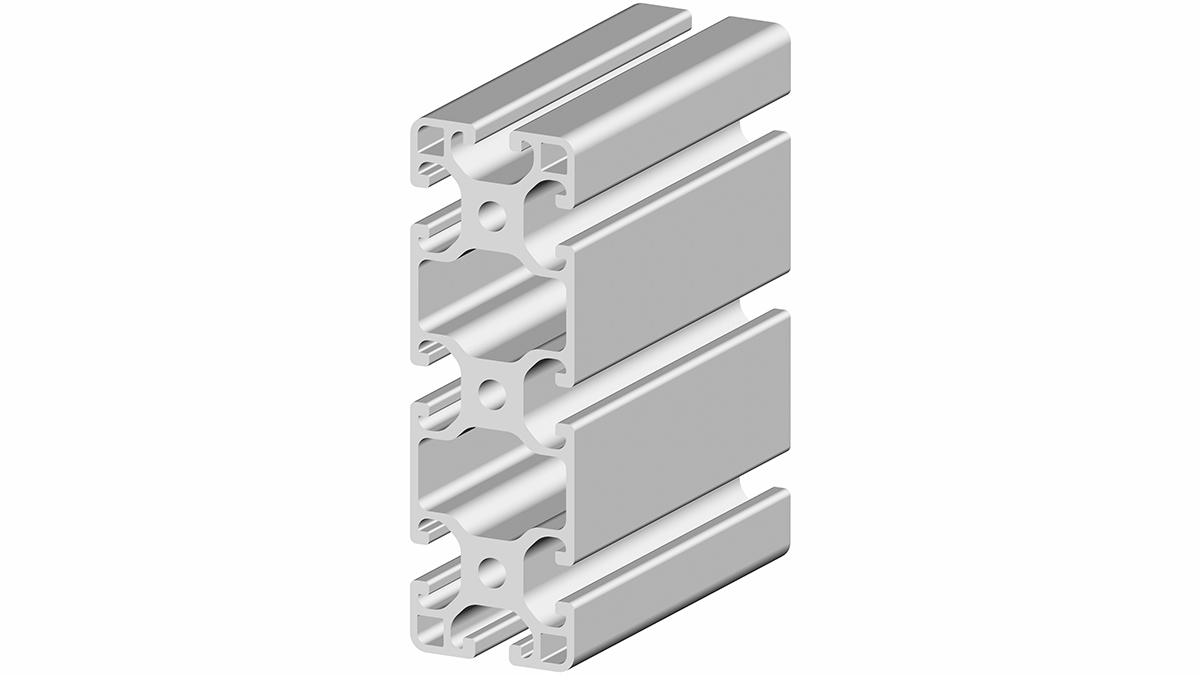 RS PRO Silver Aluminium Profile Strut, 120 x 40 mm, 8mm Groove, 3000mm Length