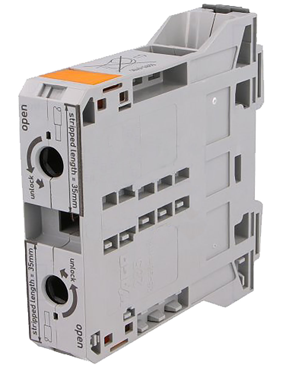 WAGO 285-195 285 Series Grey, 95mm², Single-Level, Power Cage Clamp Termination