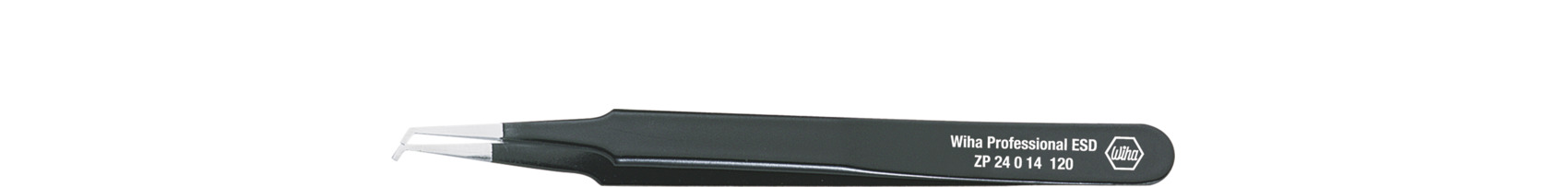 Wiha 120 mm, Bent, ESD Tweezers