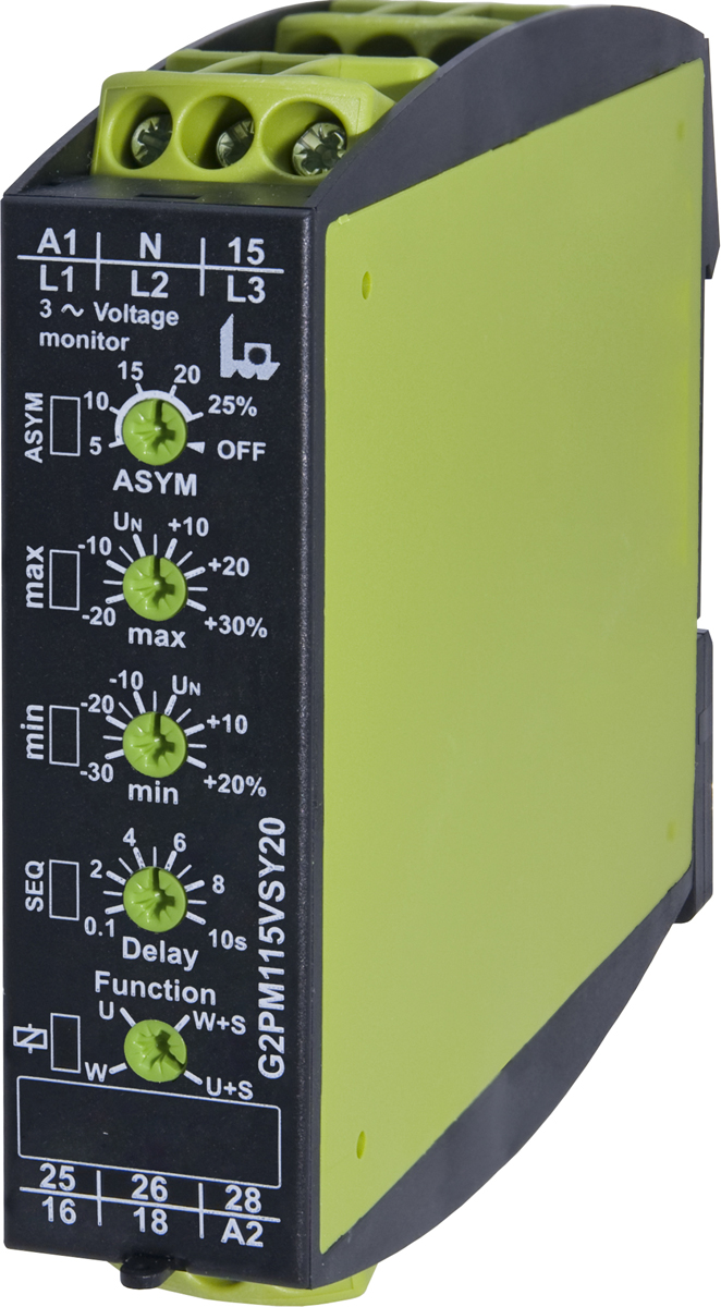 Tele Phase, Voltage Monitoring Relay, 3 Phase, DPDT, Maximum of 230 V, DIN Rail