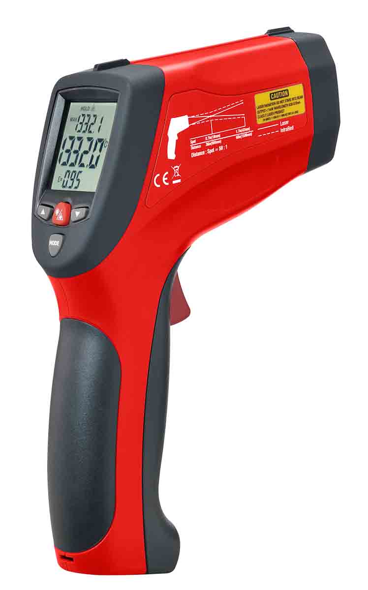 RS PRO RS-8868 Infrared Thermometer, -50°C Min, +1200°C Max, ±1 °C Accuracy, °C and °F Measurements