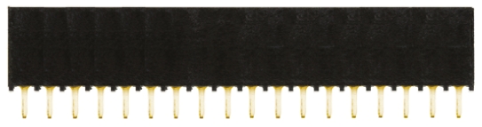 Samtec SSQ Series Straight Through Hole Mount PCB Socket, 18-Contact, 1-Row, 2.54mm Pitch, Solder Termination