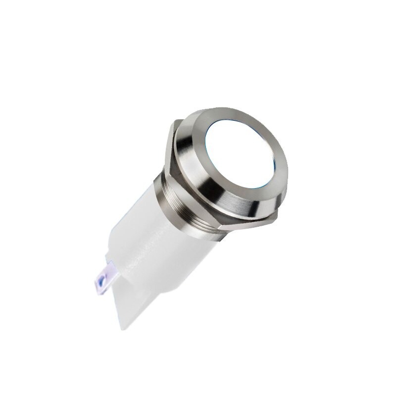 APEM Q22 Series White Panel Mount Indicator, 24V dc, 22mm Mounting Hole Size, Faston, Solder Lug Termination, IP67
