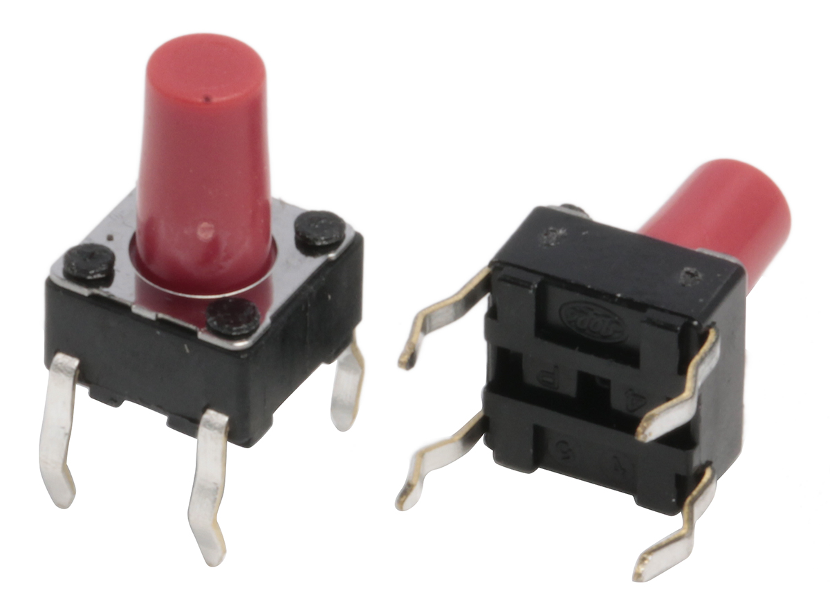 Alps Alpine Red Stem Tactile Switch, SPST 50 mA @ 12 V dc 9.5mm Surface Mount