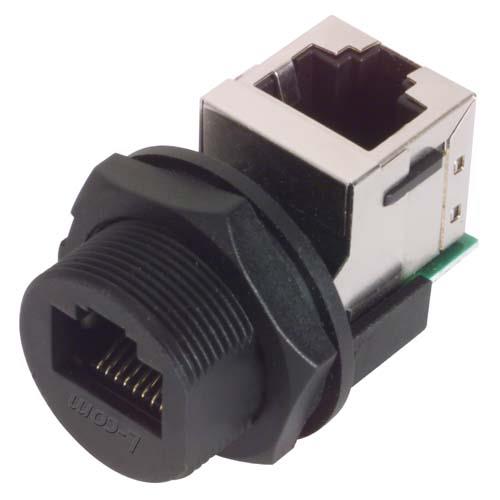 L-Com WPR Series Male Ethernet Connector, Cable Horizontal
