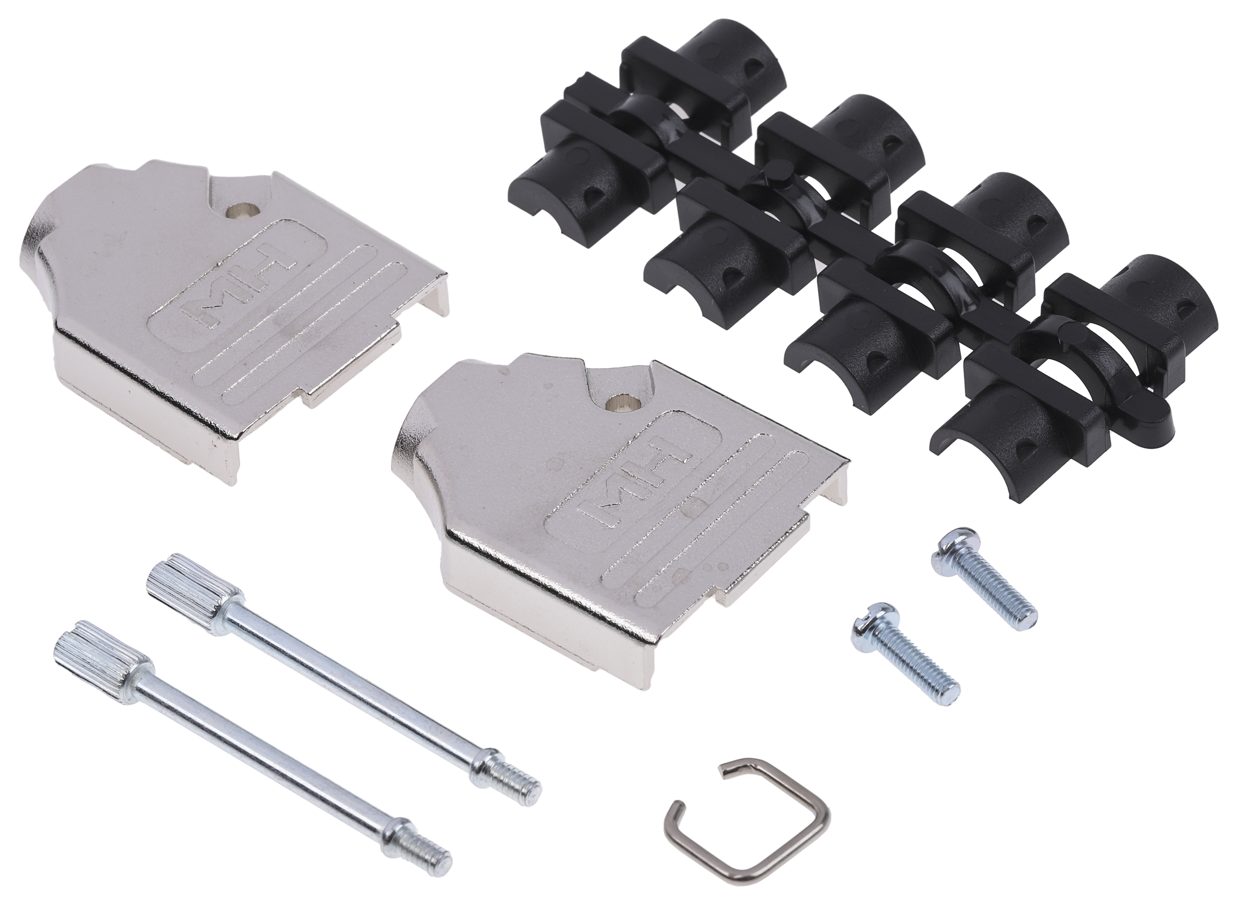 MH Connectors MHDTZK Series Zinc D Sub Backshell, 9 Way, Strain Relief