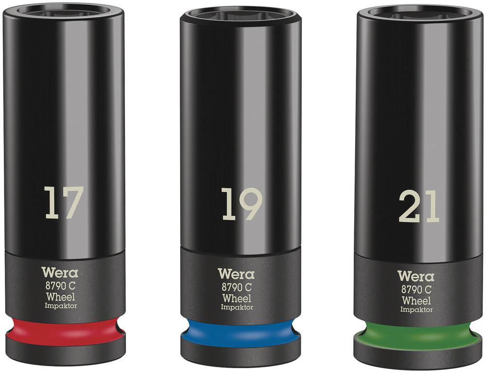 Wera 3-Piece Metric 1/2 in Wheel Nut Socket Set , 6 point