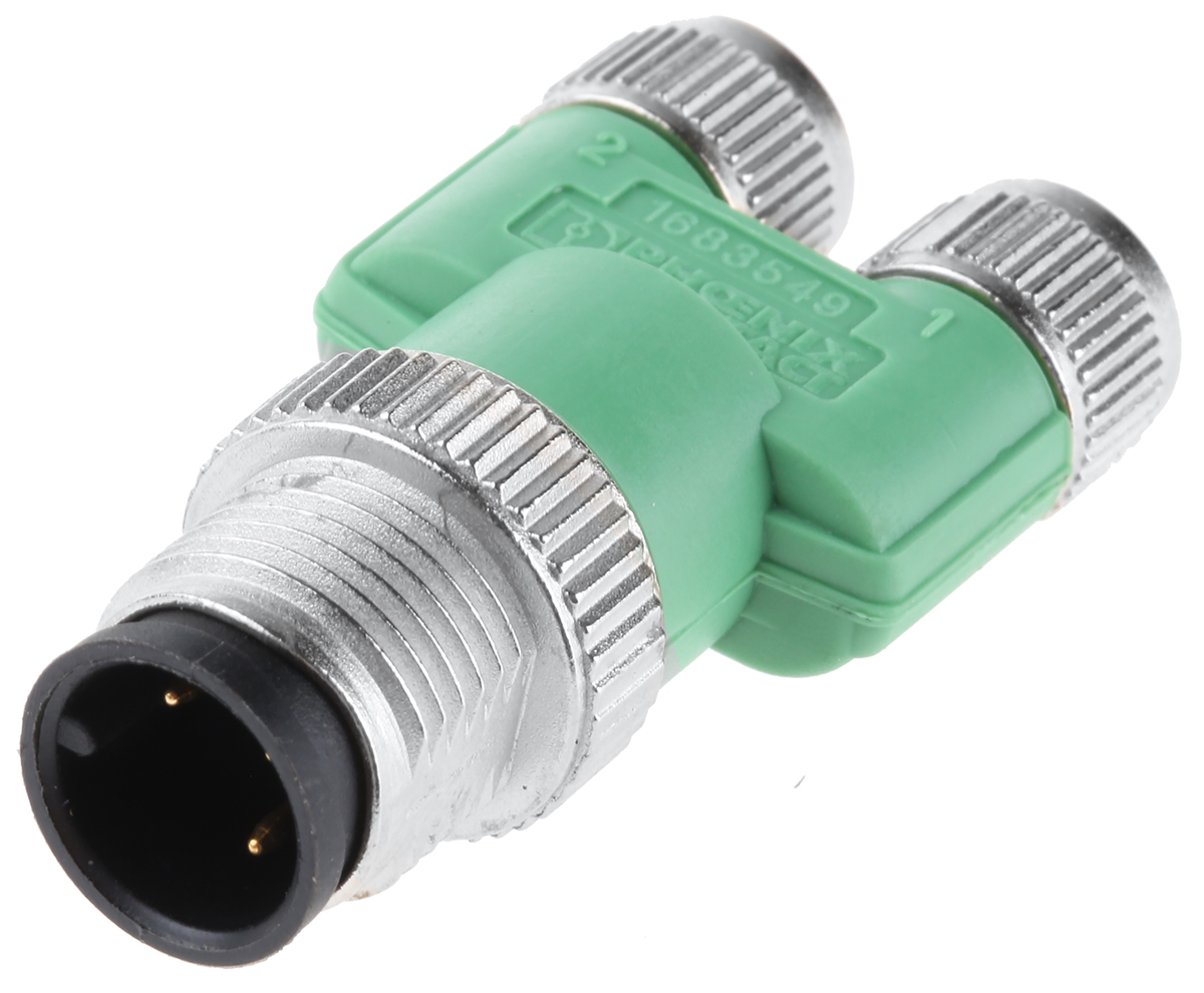 Phoenix Contact 3 Pole M12 Plug to 6 Pole M8 Socket Adapter