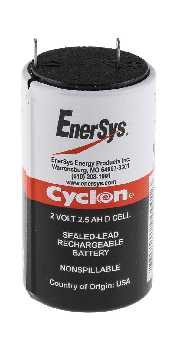 Enersys 2V Tab Sealed Lead Acid Battery, 2.5Ah