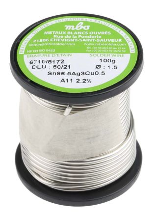 MBO Wire, 1.5mm Lead Free Solder, 217°C Melting Point