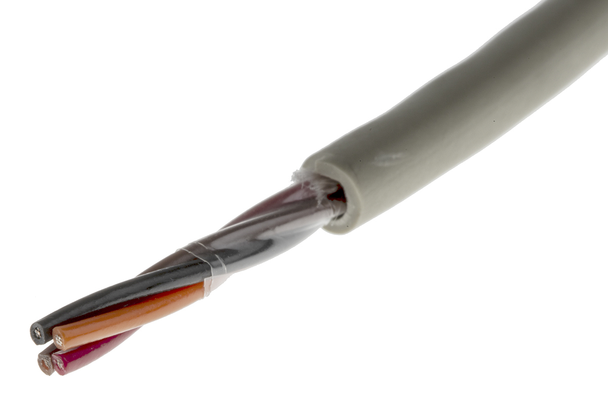 Alpha Wire ProTekt Series Data Cable, 4 Cores, 0.09 mm², Unscreened, 28 AWG, 50m, Tinned Copper Shield