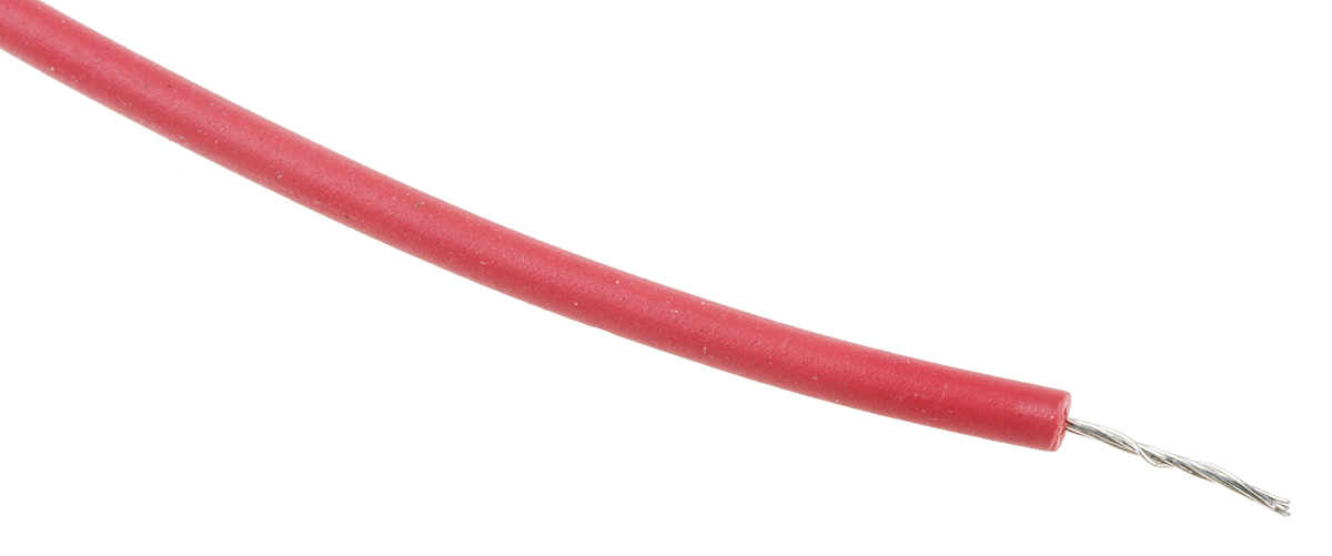 RS PRO Red 0.13mm² Hook Up Wire, 26 AWG, 7/0.16 mm, 100m, XLPE Insulation