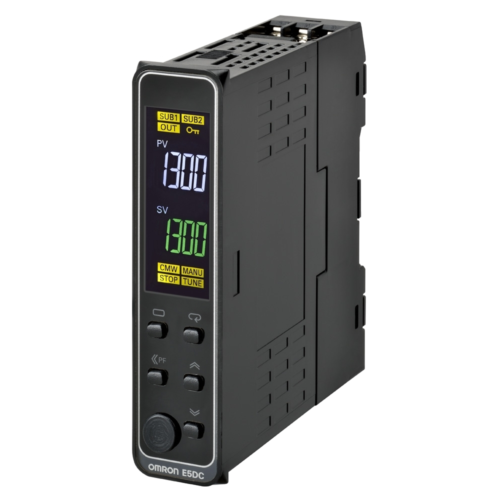 Omron E5DC DIN Rail, Panel Mount PID Temperature Controller, 48 x 48mm 1 Input, 0 Output SSR, Solid State Relay, Logic,
