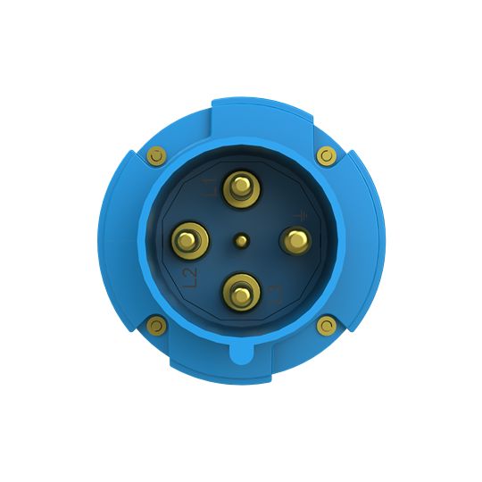 Amphenol Industrial, 2CMA1 IP44 Blue 3P+E Industrial Power Plug, Rated At 63A, 250 V